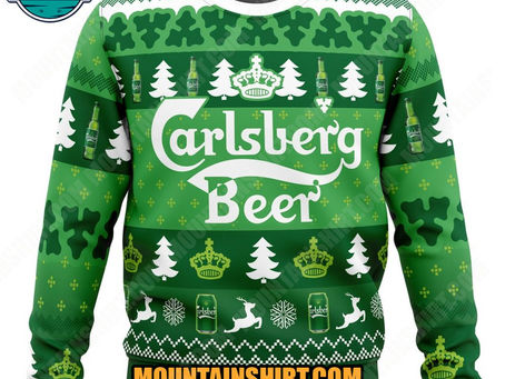 Carlsberg Beer Green Ugly Christmas Sweater