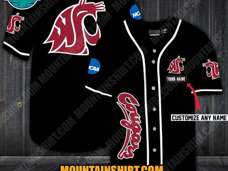 NCAA Washington State Cougars Personalized Baseball Jersey