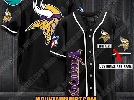 NFL Minnesota Vikings Custom Baseball Jersey