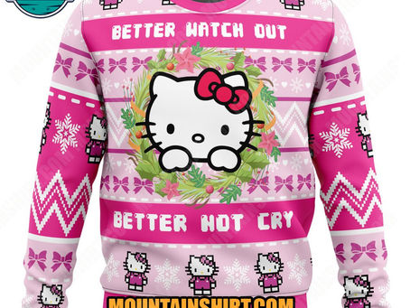 Hello Kitty is Coming to Town Ugly Christmas Sweater