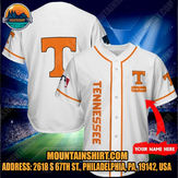 NCAA Tennessee Volunteers Personalized Baseball Jersey