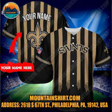 NFL New Orleans Saints Personalized Baseball Jersey