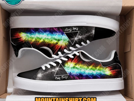 Pink Floyd Black Stan Smith Shoes