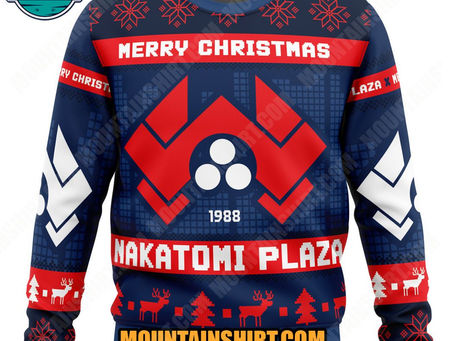 Nakatomi Plaza Die Hard Ugly Christmas Sweater