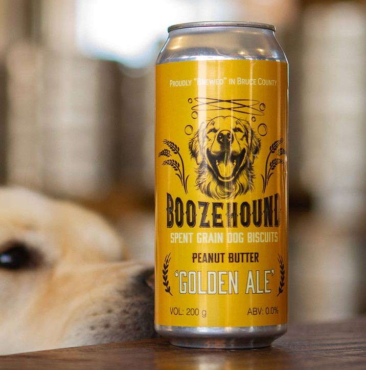 Rudy sniffing can of Boozehound