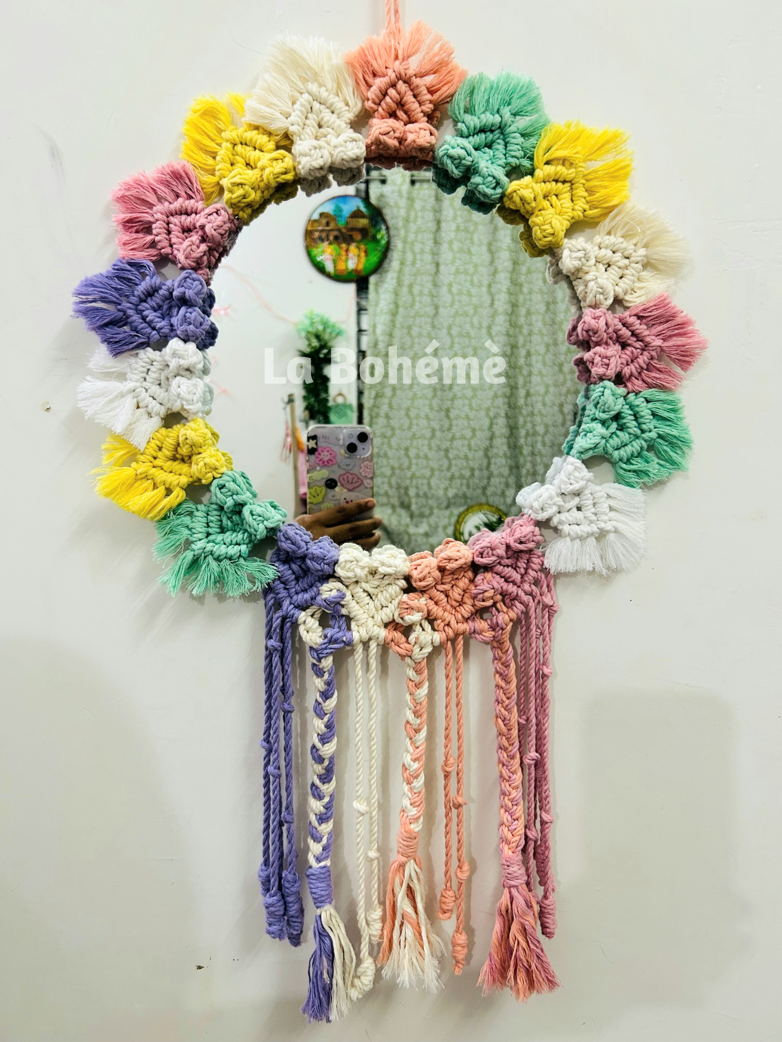 Macrame Mirror | 16 inch, Large