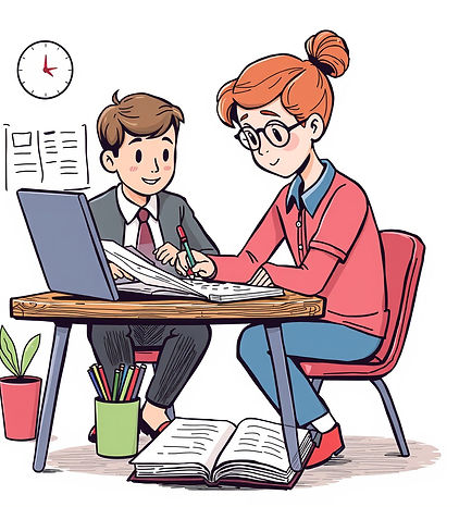 Students studying test preparation materials at Brightniq Academy