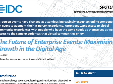 V2 reaction: Latest IDC “What is the future of events” report