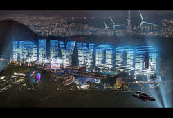 ATLAS_ILL_000_EXTLosAngeles_Night_HollywoodResort_1_v02_Sketch_230227_v01_WIP2_jbach