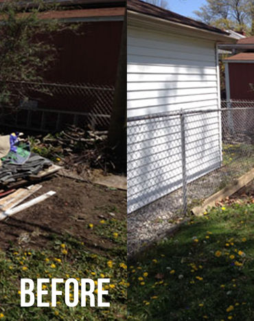 Before and after junk removal job in Memphis, TN
