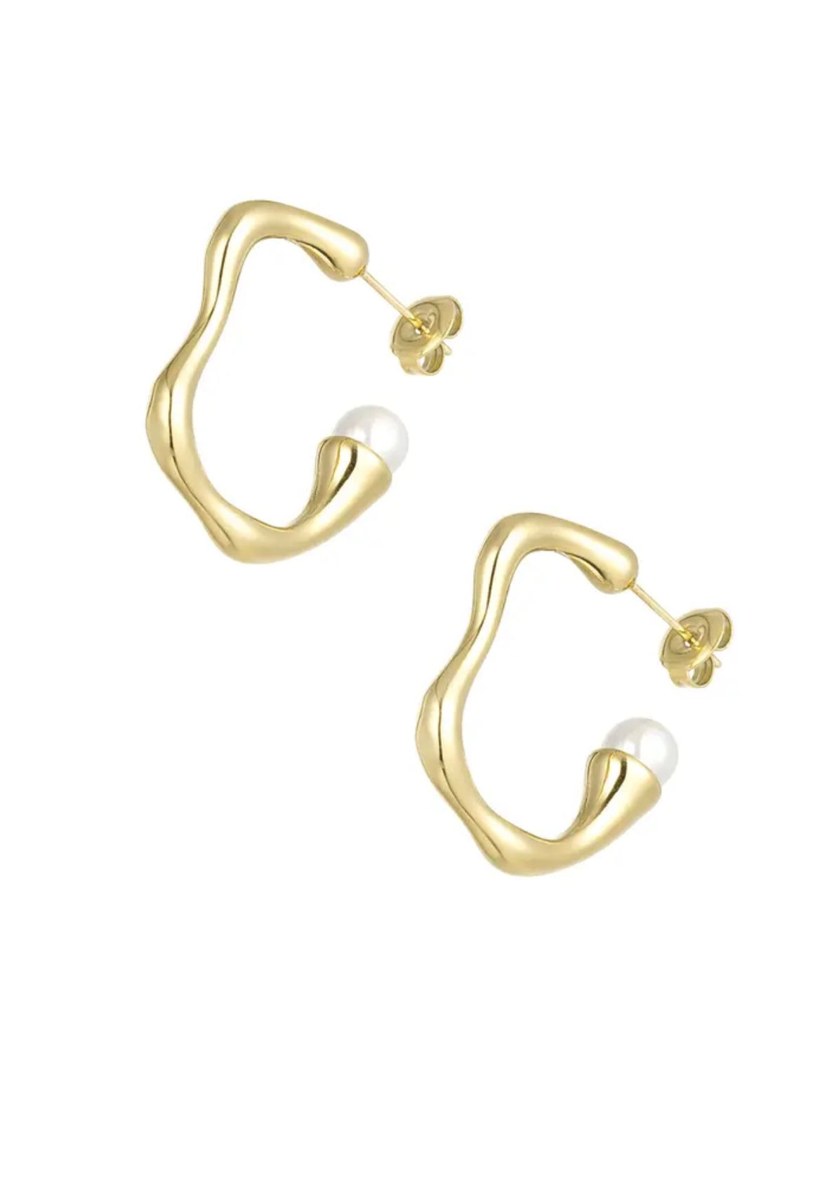 Asymmetrische Ohrringe Perle