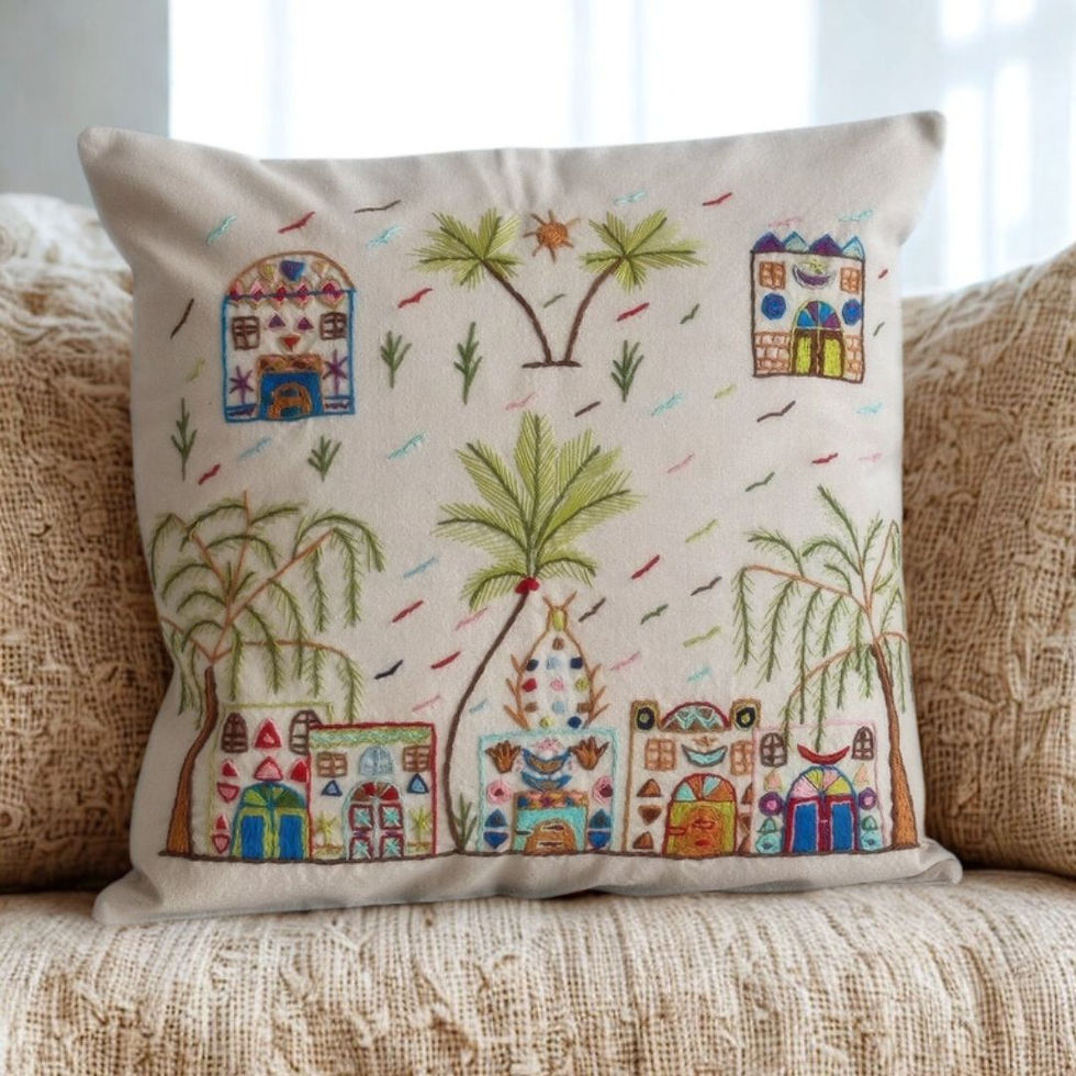 Handmade Egyptian Cotton Cushion Cover, a unique homeware piece from BloomSpoon's Threads of Hope collection