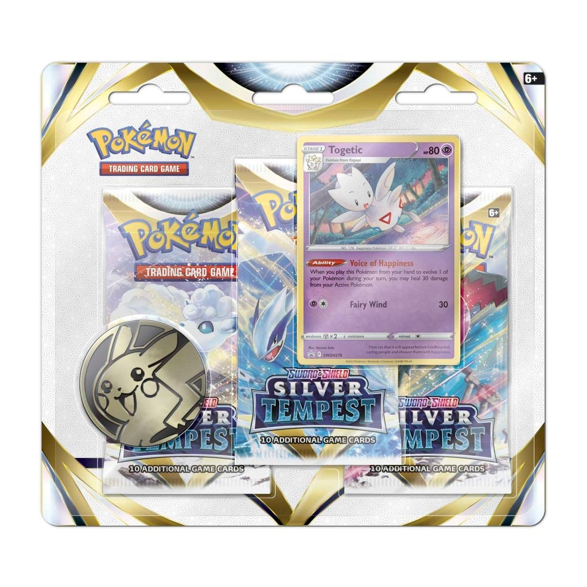 Pokémon TCG: Sword & Shield-Silver Tempest 3 Booster Packs, Coin & Togetic Promo