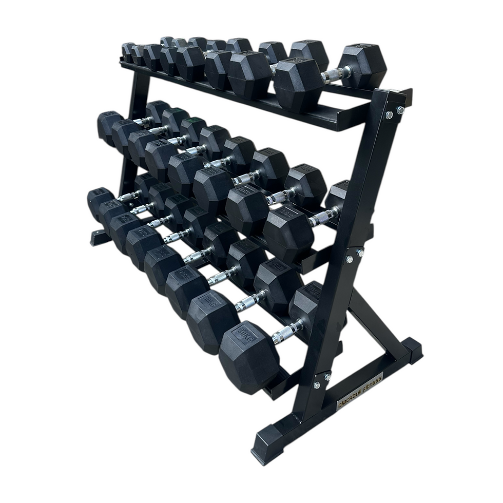 Thumbnail: 1kg-25kg Hex Dumbbell Set + JT6 All Black Rack (16 Pairs)