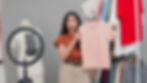 Woman live clothes shopping