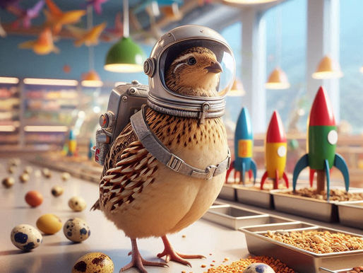 zero g quail at a buffet