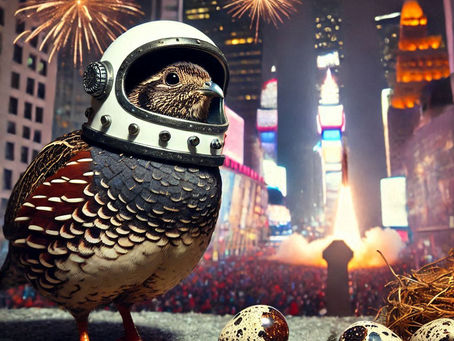 A Zero G quail in times square for the new years fireworks.