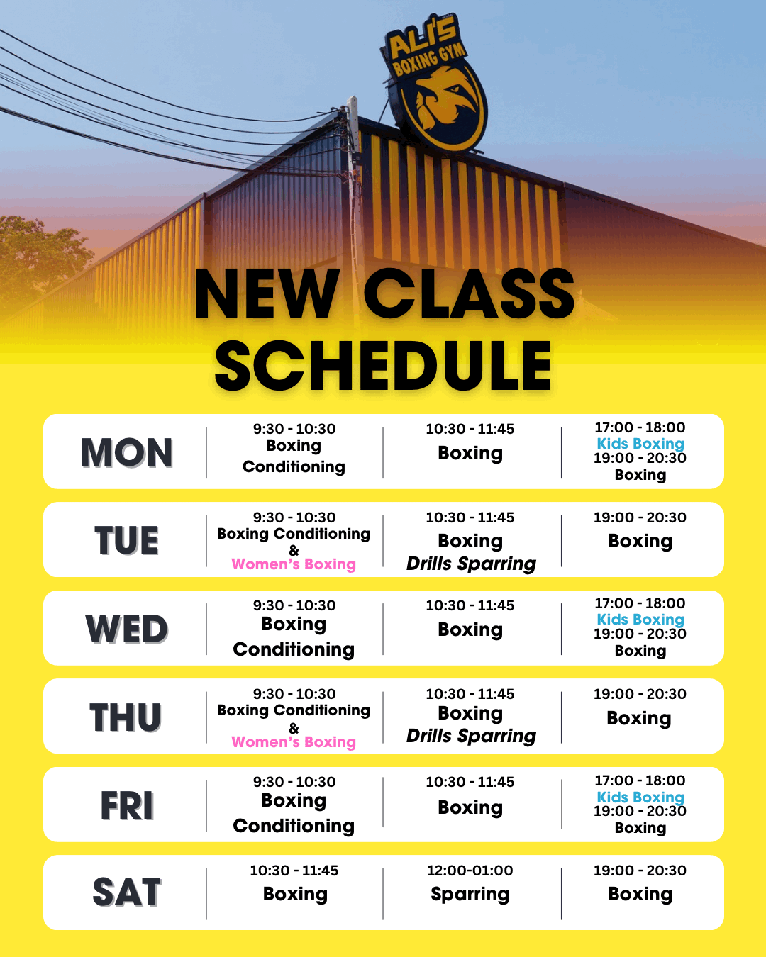 class schedule