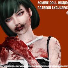 Zombie Doll Ingrid. Sims Downloads with Sims 4 Custom Content. Female Sims includes Sims 4 Mods. Sims 4 Custom CAS Sims tray files. Sims 4 Create a Sim. Zombie Sims. Halloween Sims. Spooky Sims. Simblreen Sims