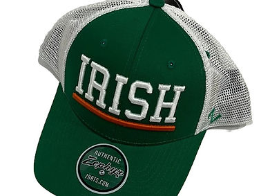 Trucker style cap, bold font and one size fits most