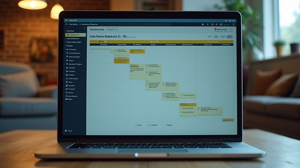 Eye-level view of a laptop screen showing a personalized fitness workout plan