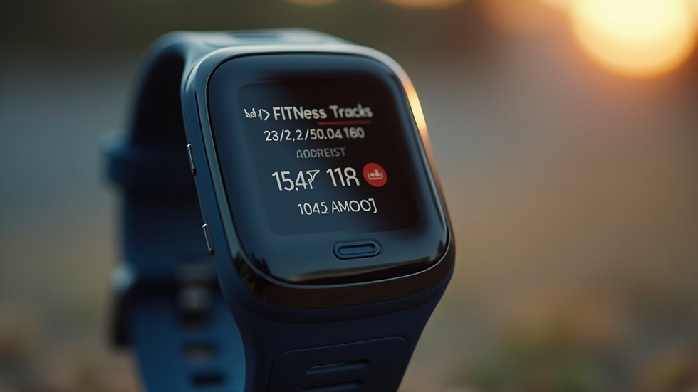 Close-up view of a fitness tracker showing progress stats