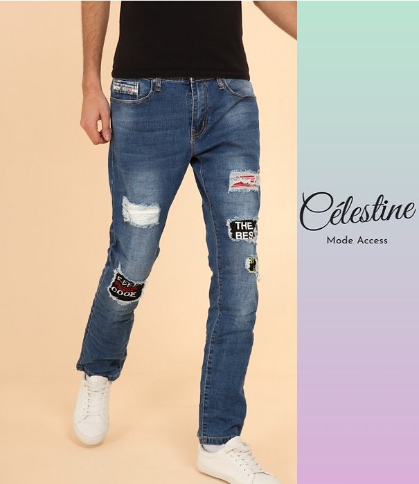 Jean coupe slim content media