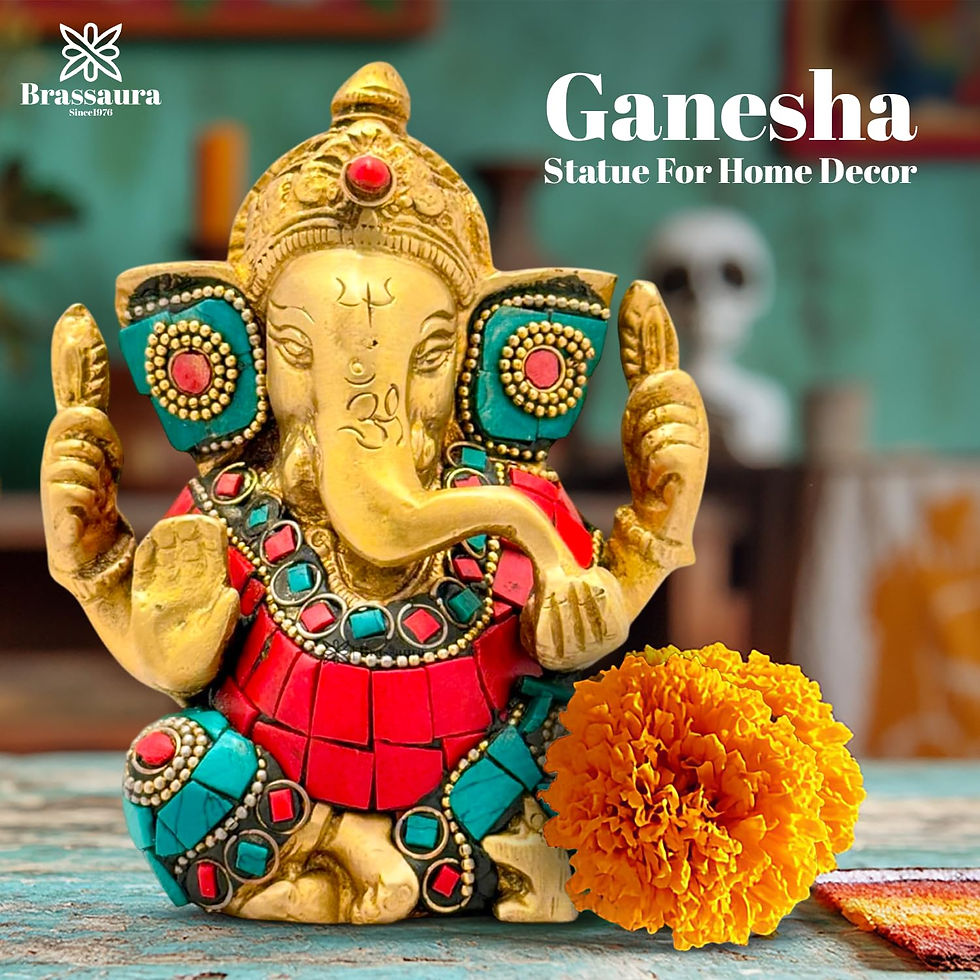 Thumbnail: Brass Ganesha Statue Weight 860 Gram Height 12 cm
