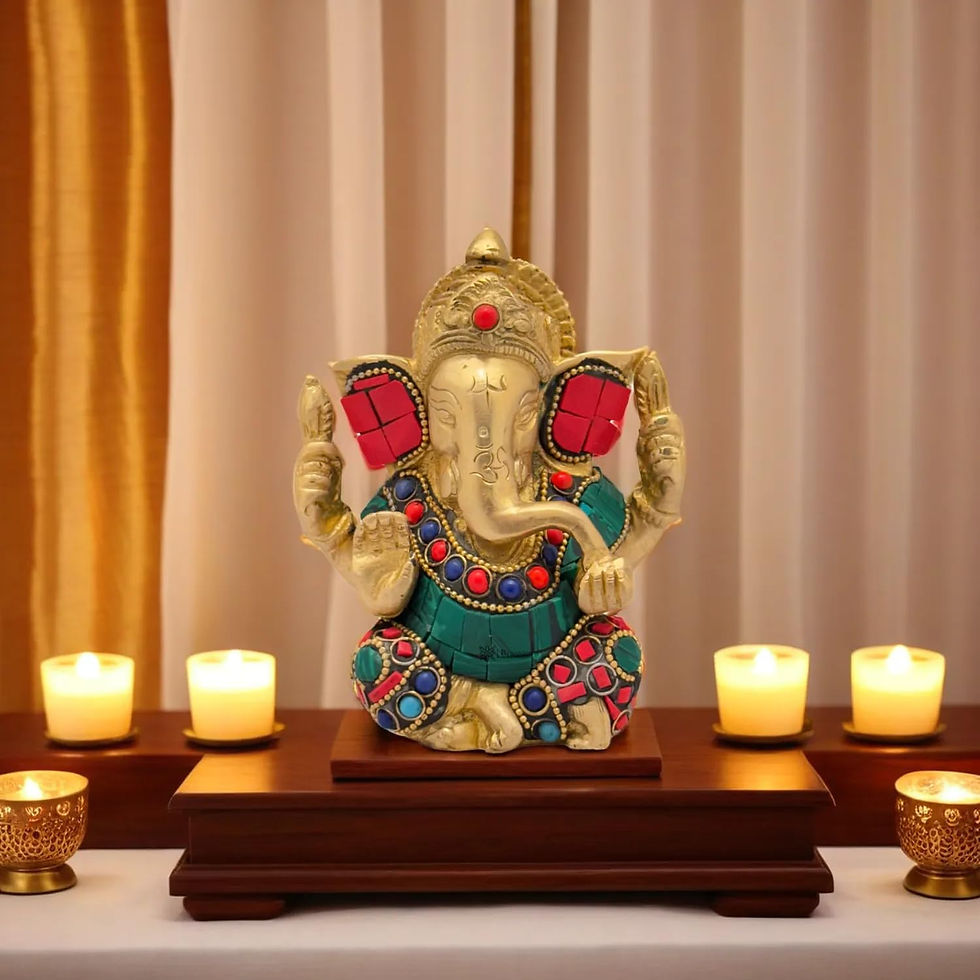 Thumbnail: Brass Ganesha Statue Weight 860 Gram Height 12 cm