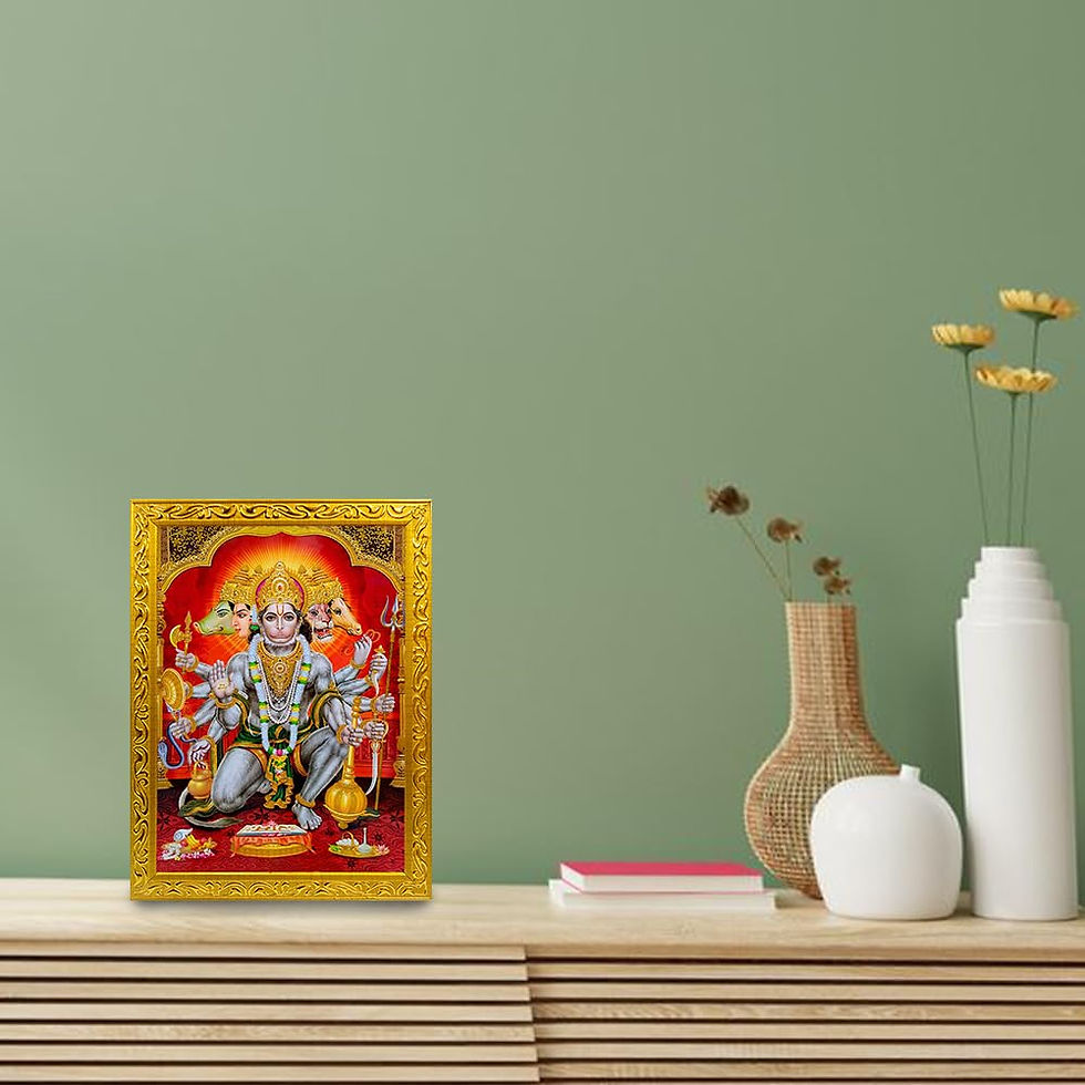 Thumbnail: Panchmukhi Hanuman ji Acrylic Glass Paiting(4 x 6 inches, Design 01)