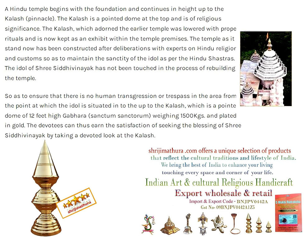 Thumbnail: SHRIJIMATHURA Temple Kalash Pure Brass 3 Steps Vrindavani Sculpture