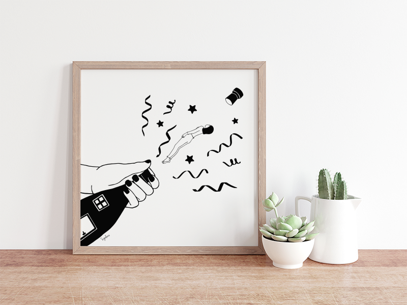 Thumbnail: Print illustration - After party