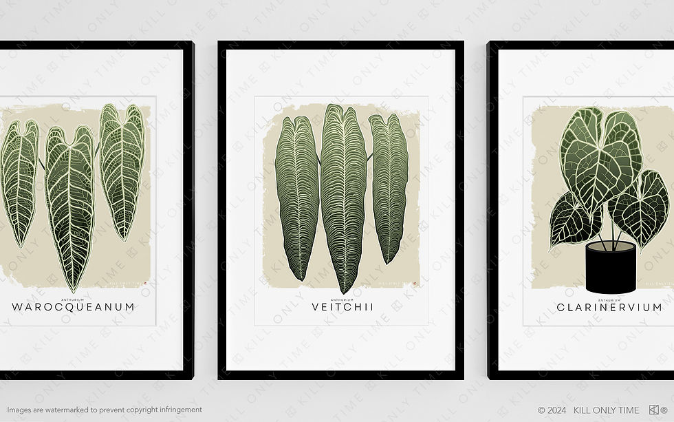 Thumbnail: Modern Anthurium Veitchii Art Print