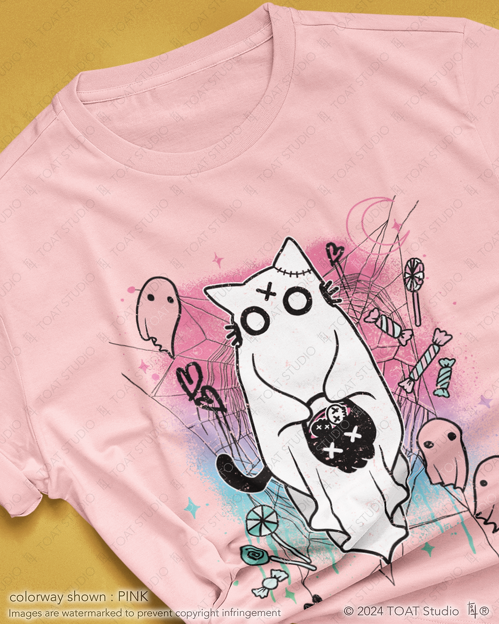 Thumbnail: Pastel Goth Batsu Neko Ghost T-Shirt
