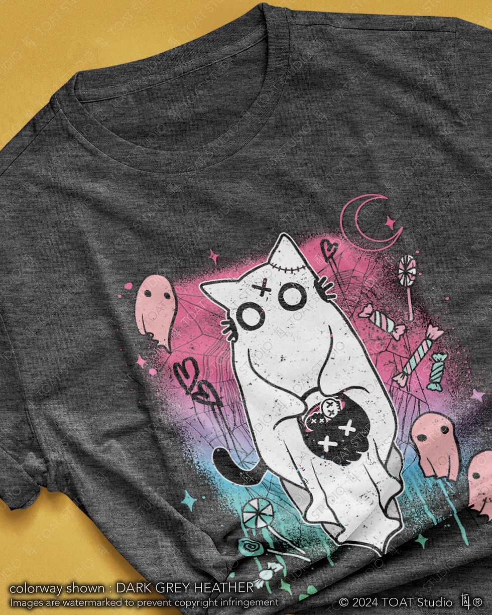Thumbnail: Pastel Goth Batsu Neko Ghost T-Shirt