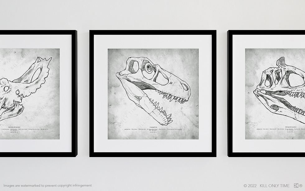 Thumbnail: Utahraptor Skull Art Print