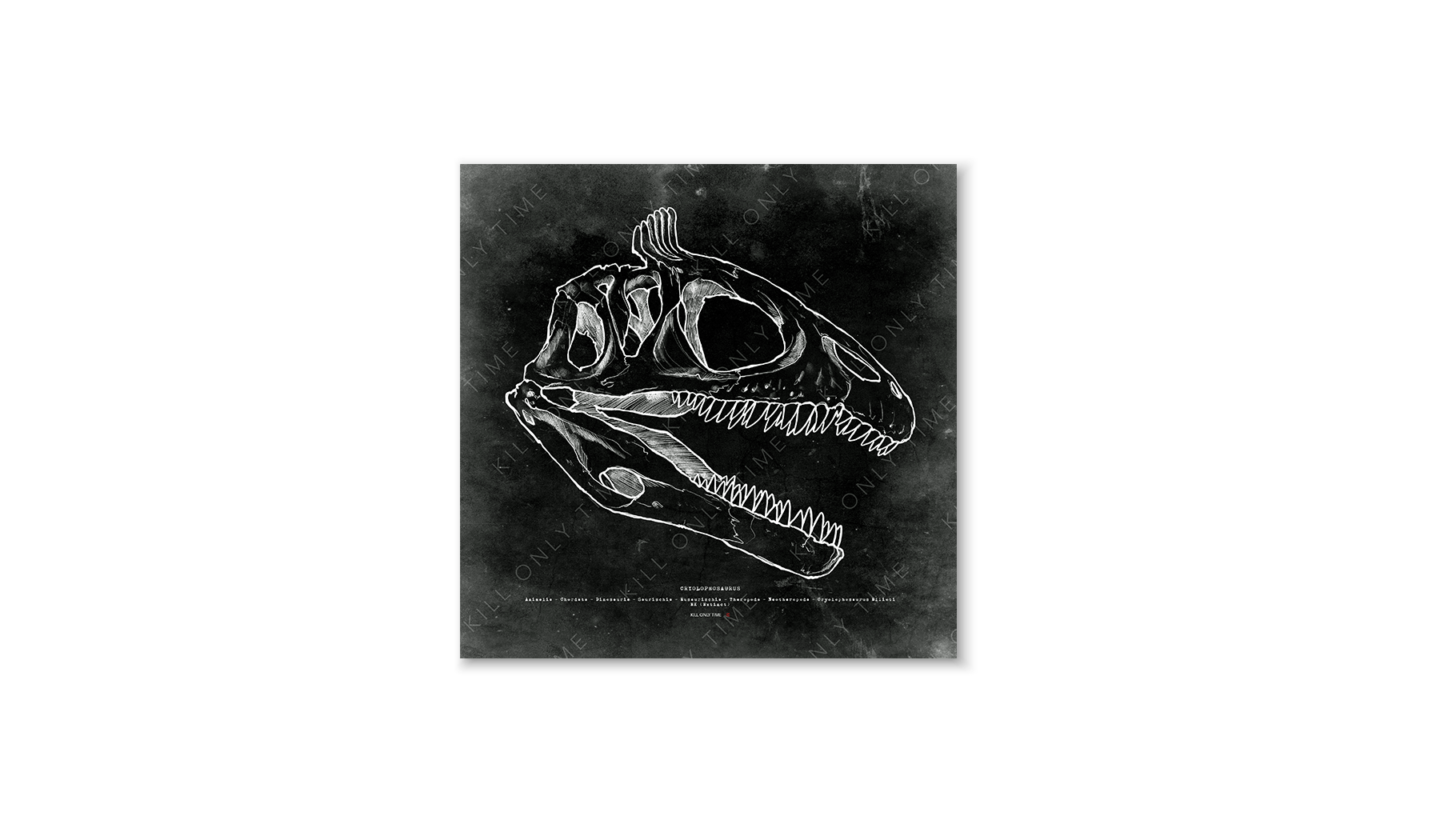 Cryolophosaurus Skull Art Print