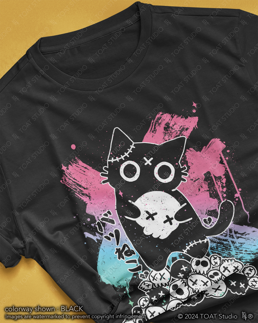 Thumbnail: Pastel Goth Batsu Neko T-Shirt