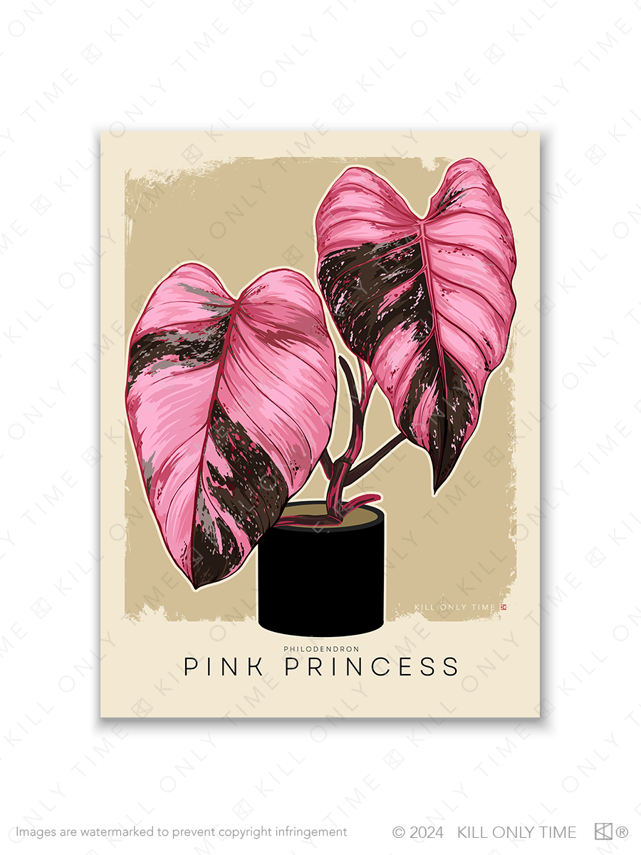 Thumbnail: Modern Philodendron Pink Princess II Art Print