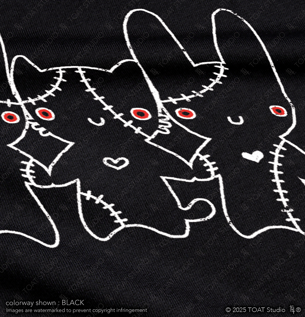 Thumbnail: Dark Goth Kitty Bunnies T-Shirt