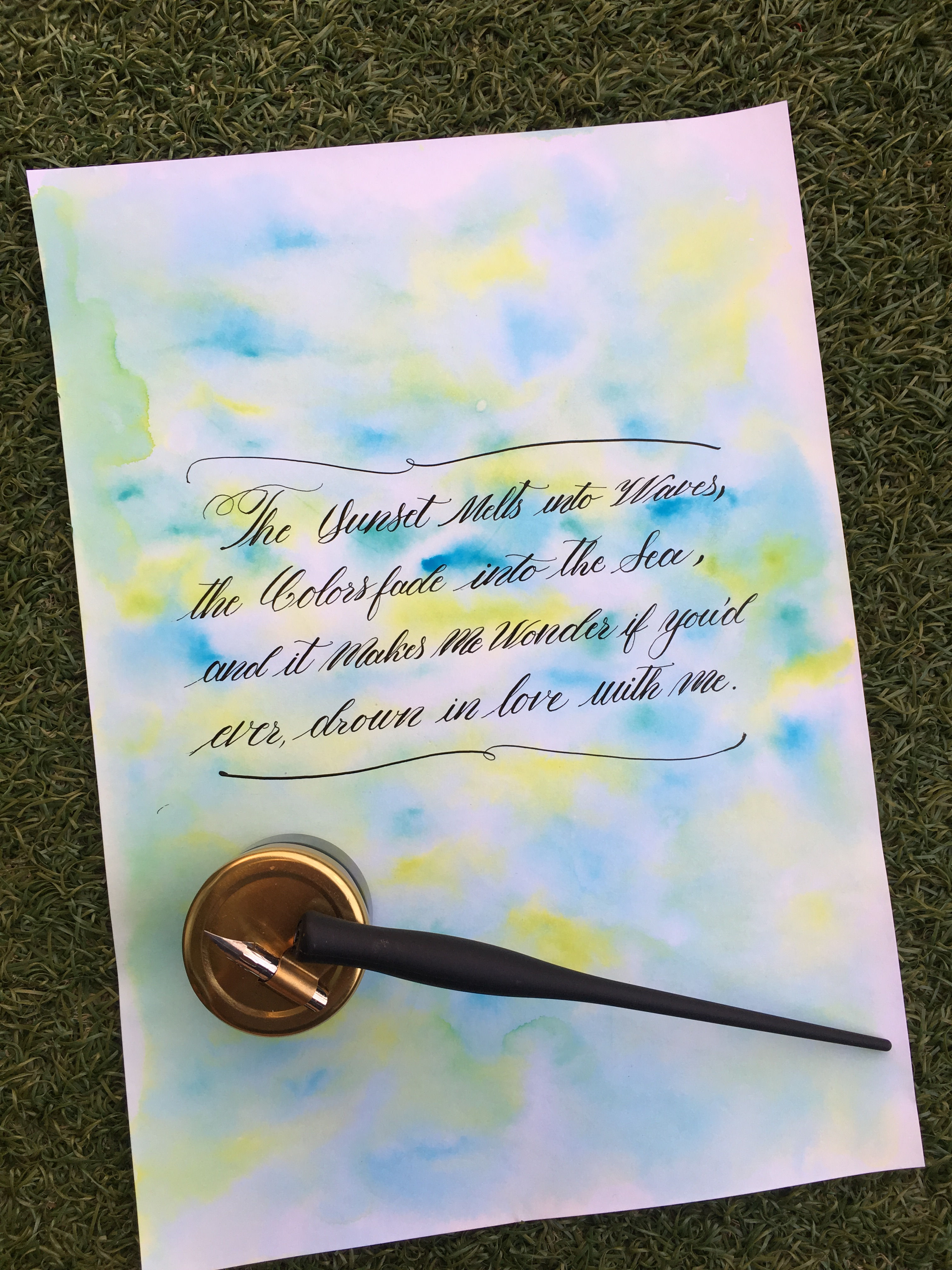 Quote Handlettered In Mixture of Modern calligraphy & traditional calligraphy.