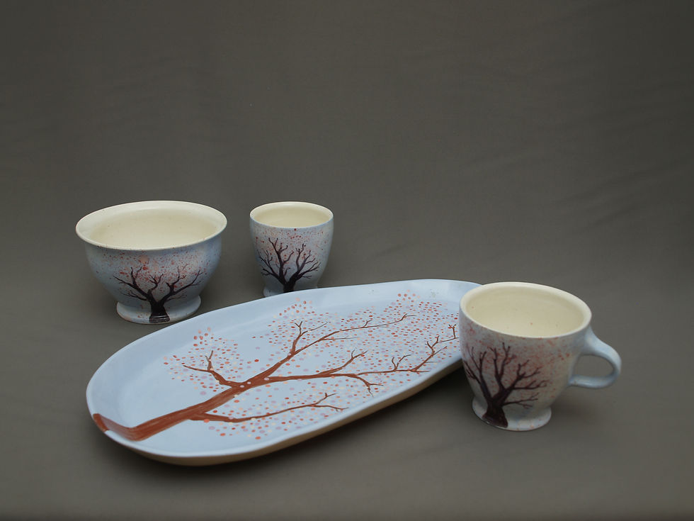 Cherry Blossom Set Clay Curios