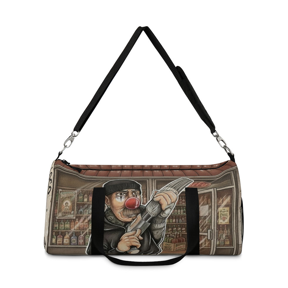 Thumbnail: PAYASITO Loco Duffel Bag — Vintage Heist Art Travel Bag