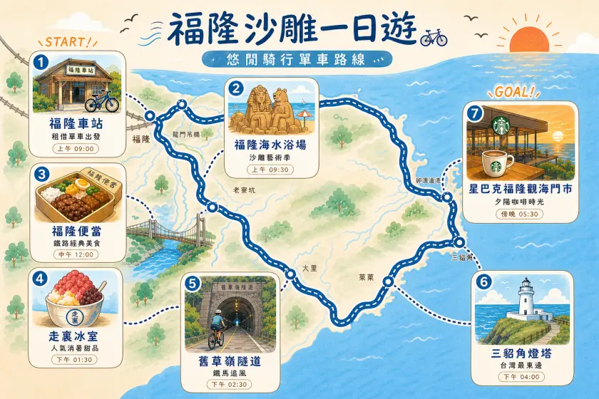 福隆沙雕一日遊路線圖