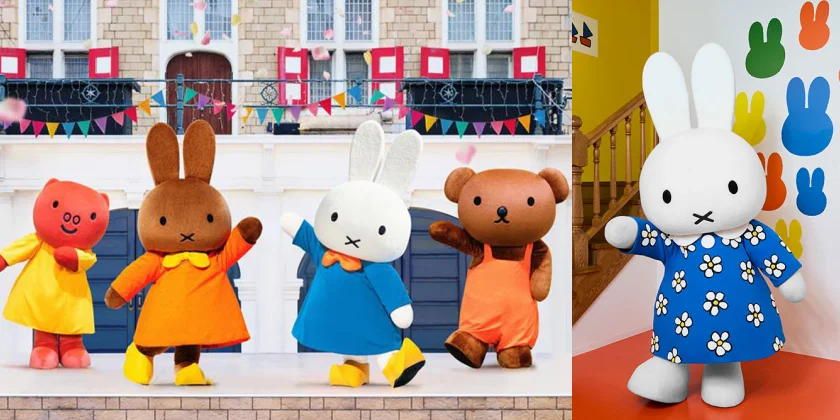 穿著小花洋裝的 miffy 將與同伴同台登場，展現歡樂的生日派對現場