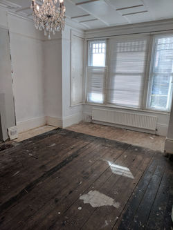 Victorian Pine Floorboards before repair and sanding