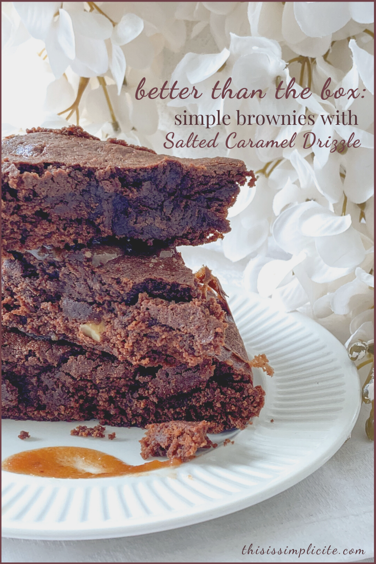 Better Than The Box: Simple Brownies With Salted Caramel Drizzle #justdelicious #feedfeed #brownies #dessertrecipes #feedfeedbaking