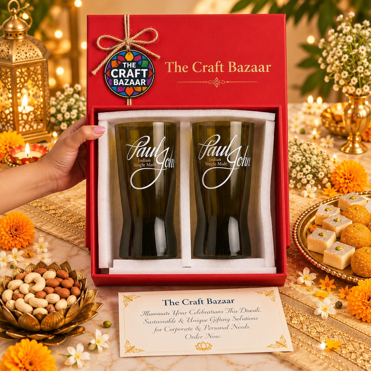 Paul Jhon long glass I Set Of 2 IDiwali Gifting l Home Bar l Corporate Gift
