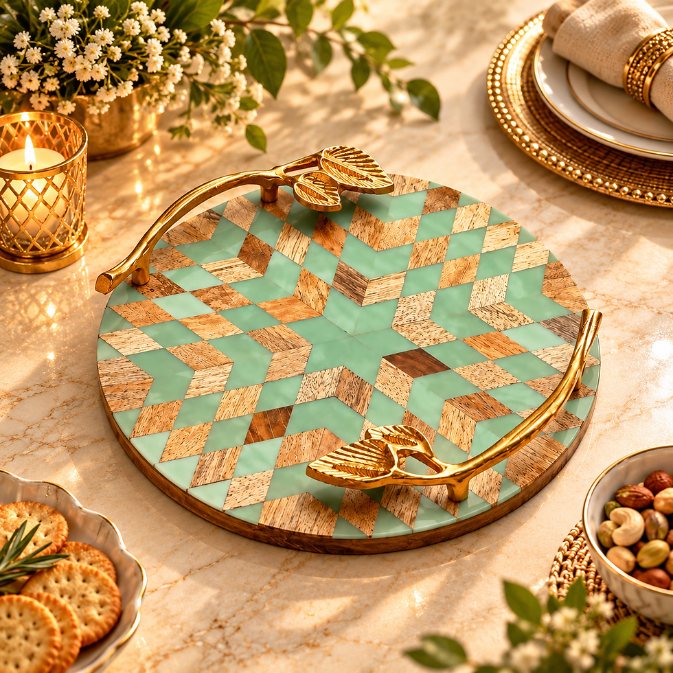 Thumbnail: Wooden Trays  lAesthetic  l Premium Diwali Gift I Server l Unique Gift l