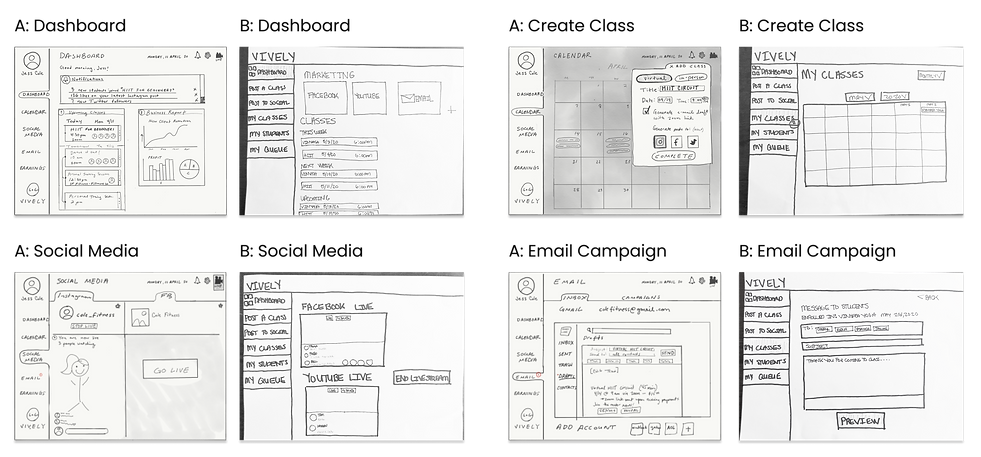 A/B Paper Prototypes